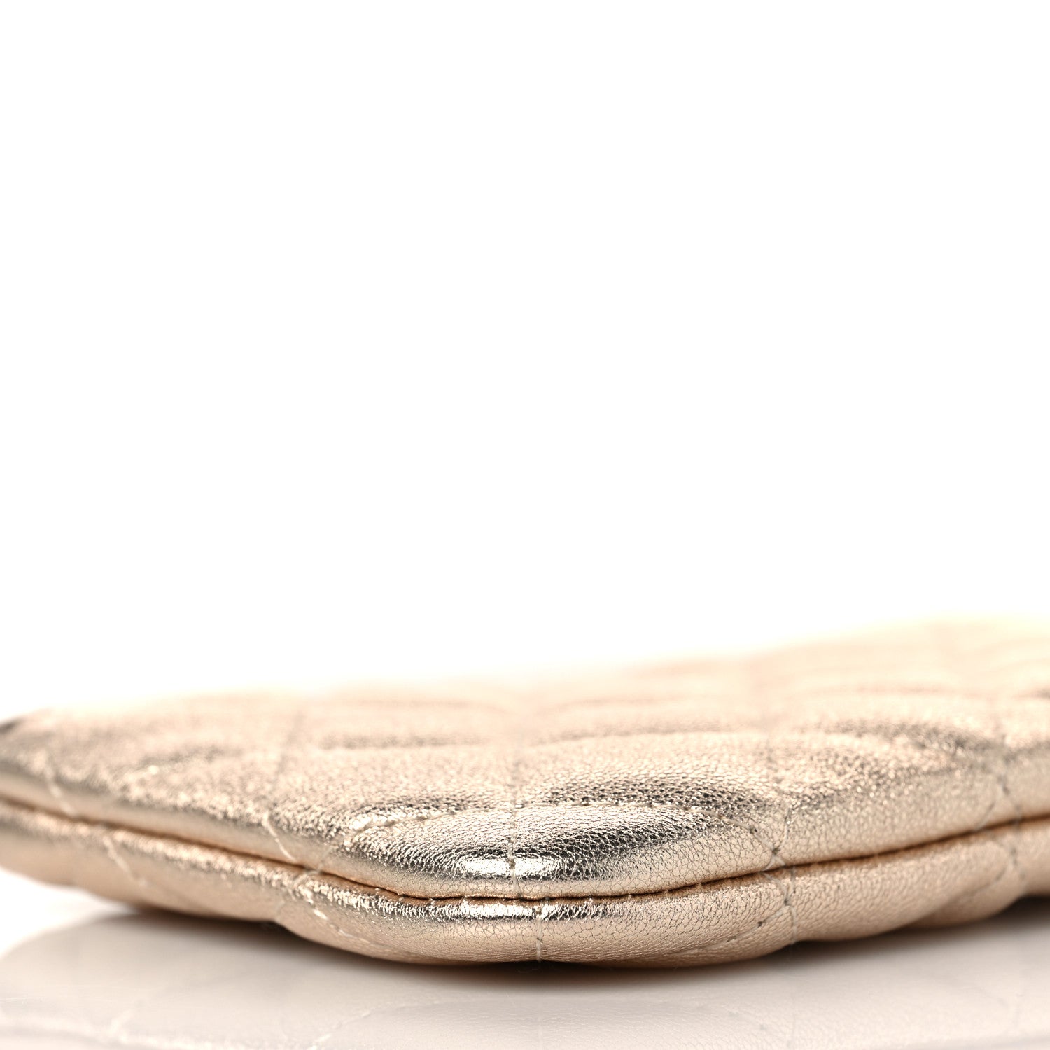 Chanel Metallic Lambskin Quilted Small Cosmetic Case Gold 8 of 10
