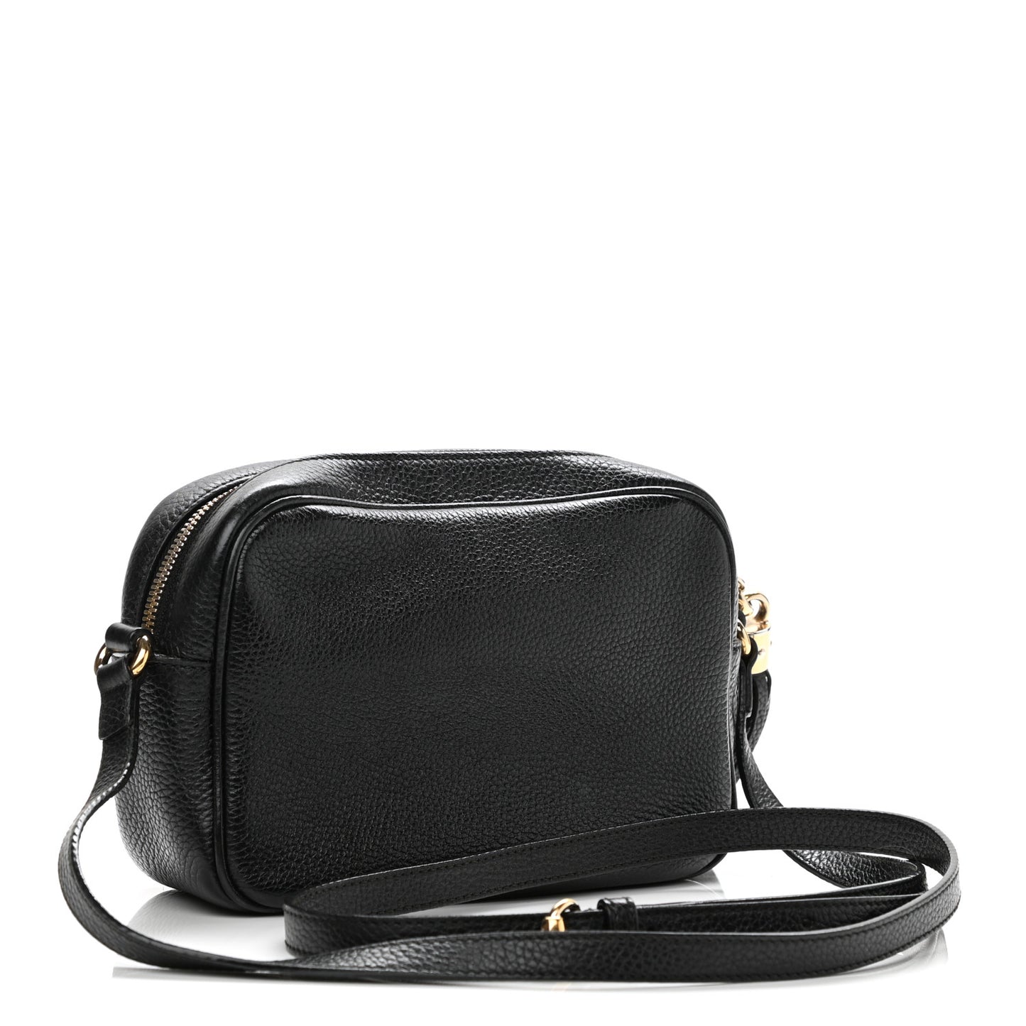 Pebbled Calfskin Small Soho Disco Bag Black