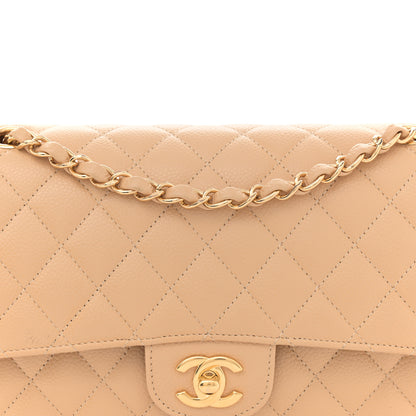 Chanel Caviar Quilted Medium Double Flap Beige 9 of 14