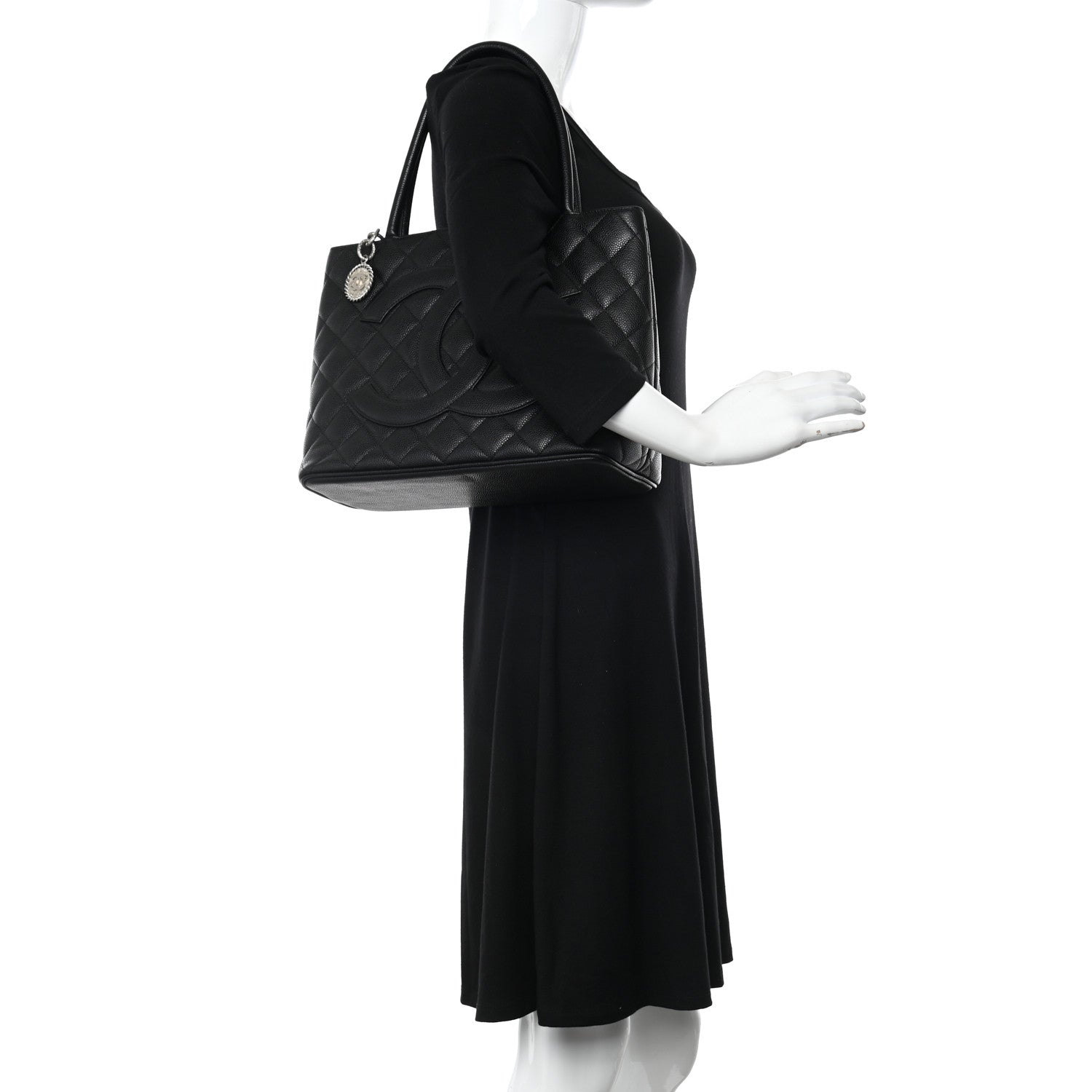Chanel Caviar Quilted Medallion Tote Black 2 of 11