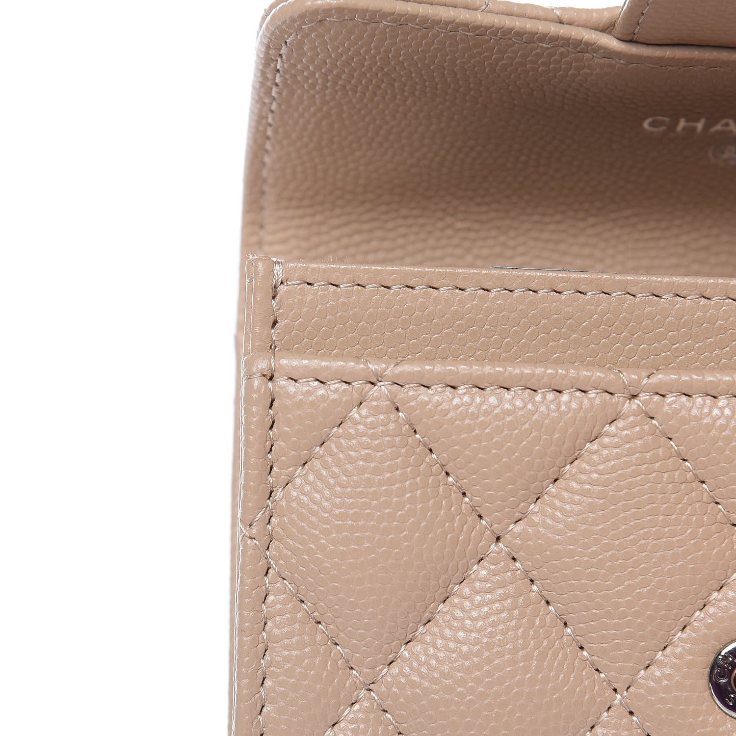 Chanel Caviar Quilted Flap Card Holder Beige 10 of 11