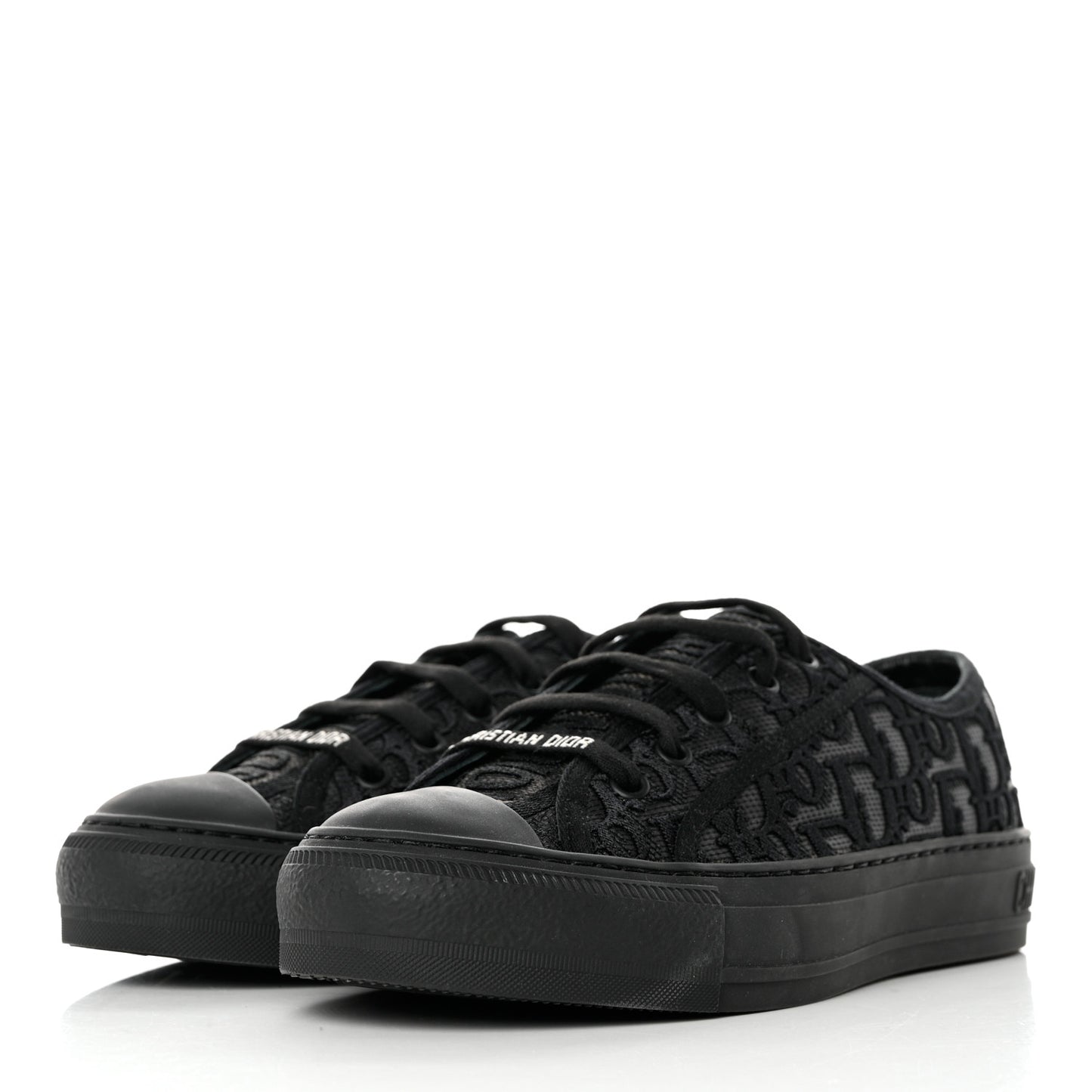 Canvas Oblique Walkin'N'Dior Low Top Sneakers 37 Black