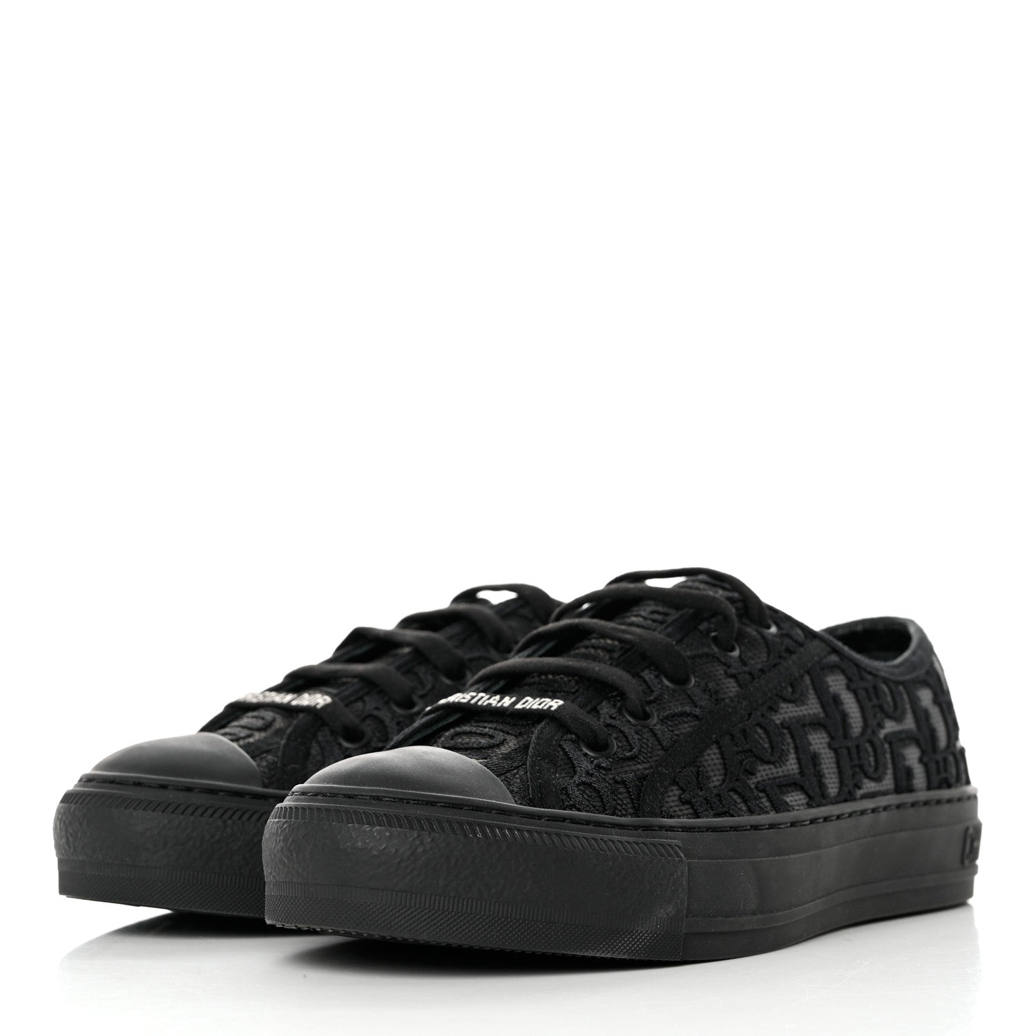 Christian Dior Canvas Oblique Walkin'N'Dior Low Top Sneakers 37 Black 3 of 8