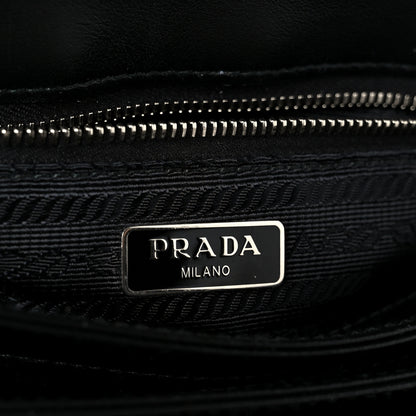 Prada Saffiano Tessuto Nylon Chain Shoulder Bag Black 6 of 11