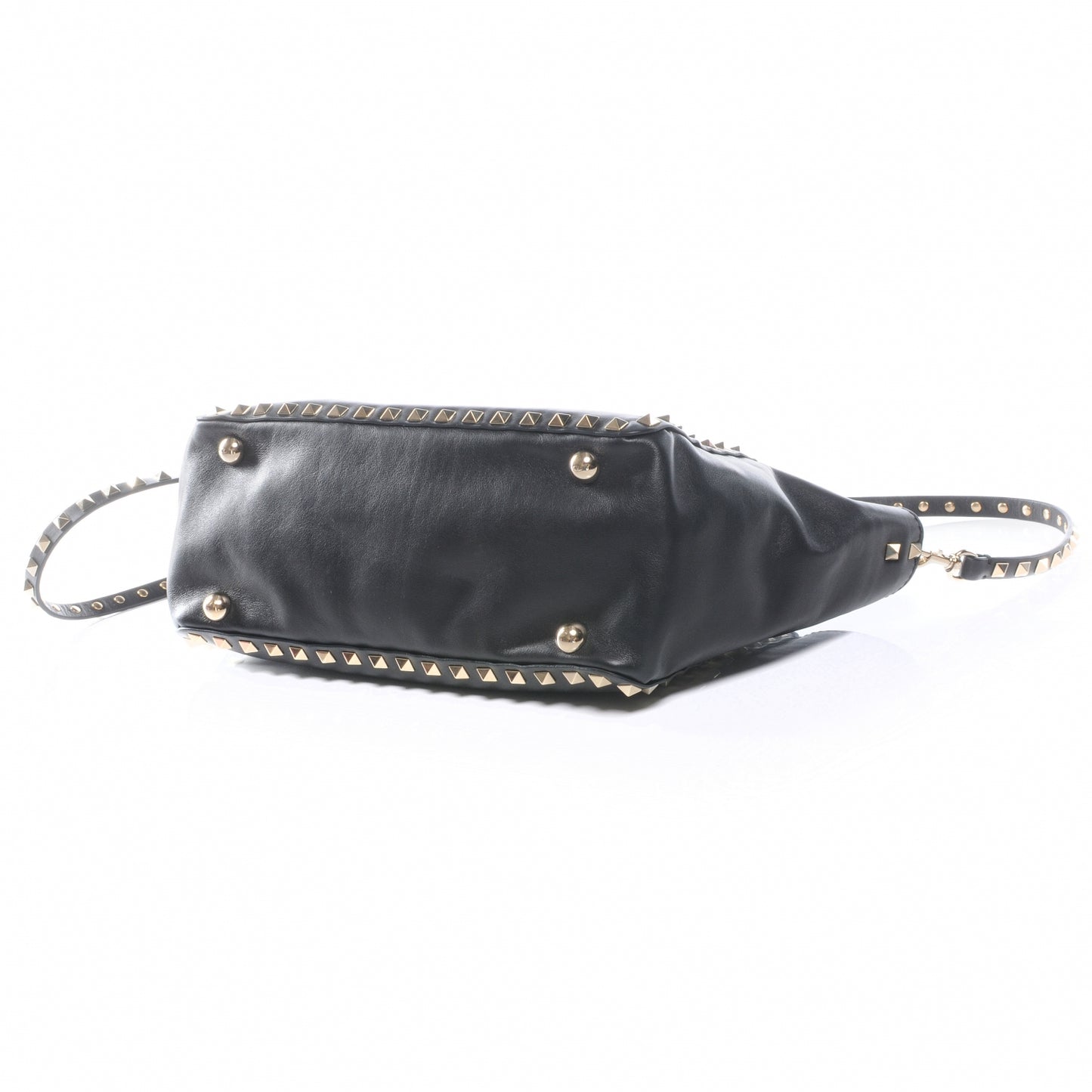 Vitello Small Rockstud Tote Black