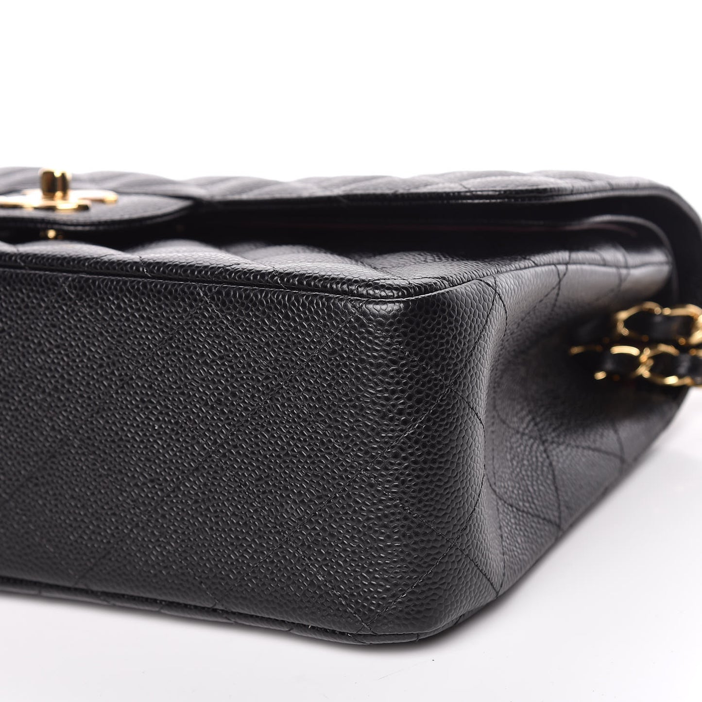 Caviar Quilted Jumbo Double Flap Black