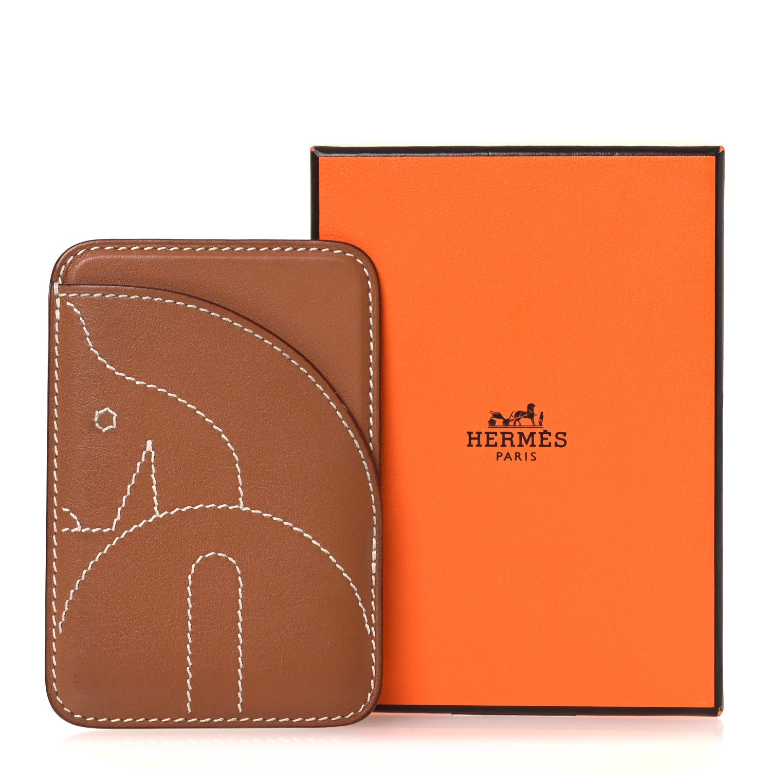 Hermes Swift Stitched Cheval MagSafe Card Holder Gold 7 of 7