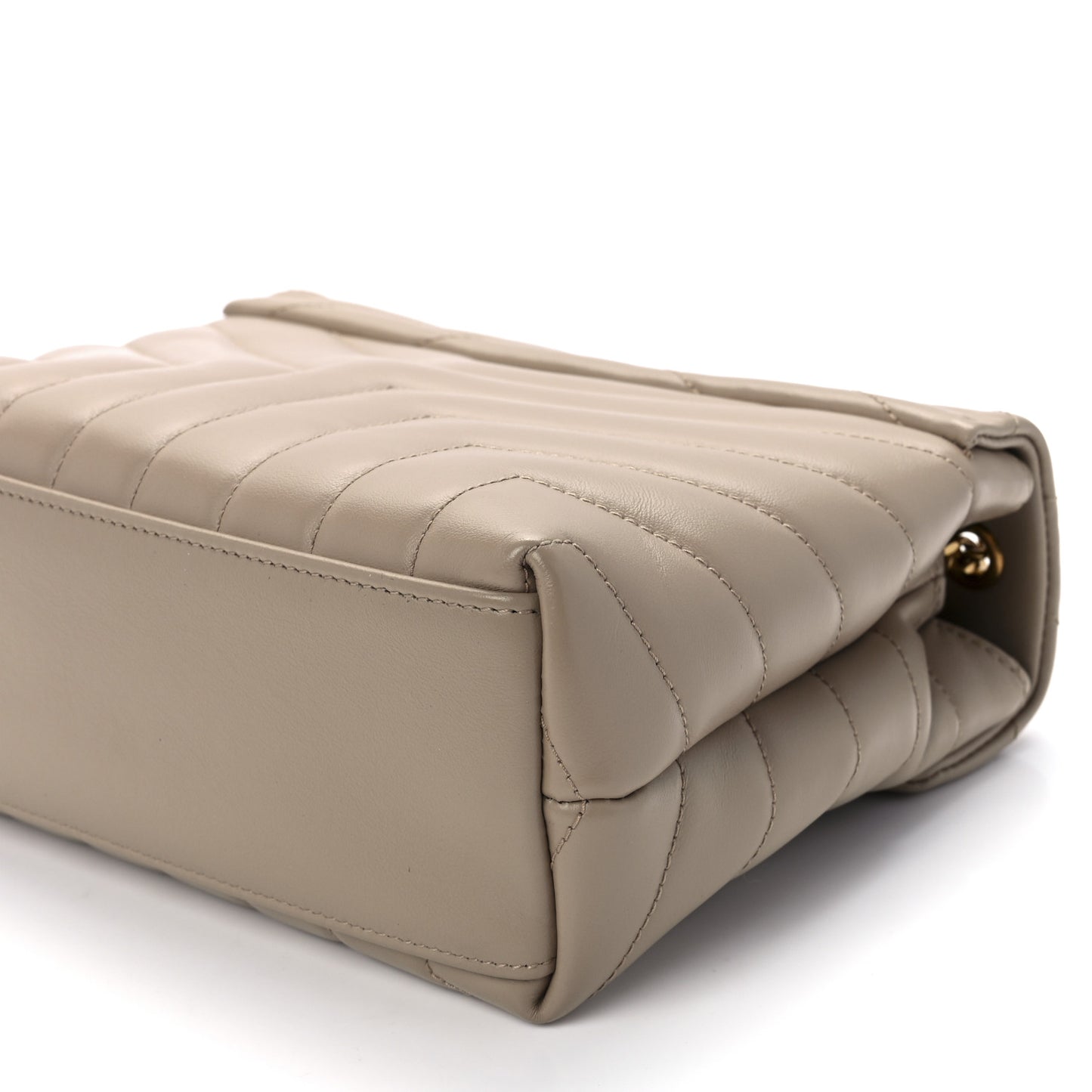 Calfskin Y Quilted Monogram Small Loulou Chain Satchel Dark Beige
