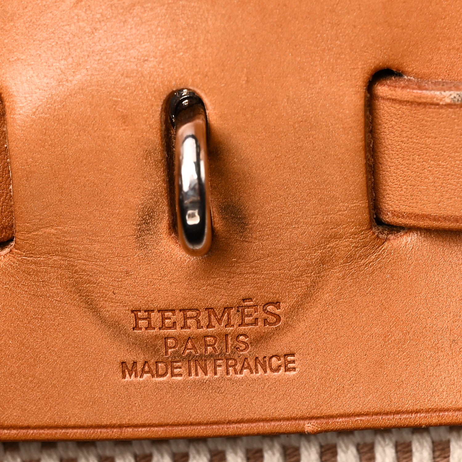 Hermes Toile Vache Calfskin Herbag 30 PM Black Natural 6 of 10