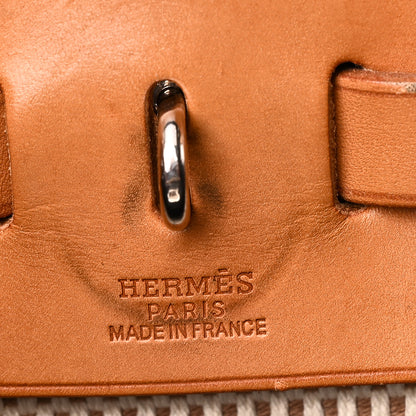 Hermes Toile Vache Calfskin Herbag 30 PM Black Natural 6 of 10