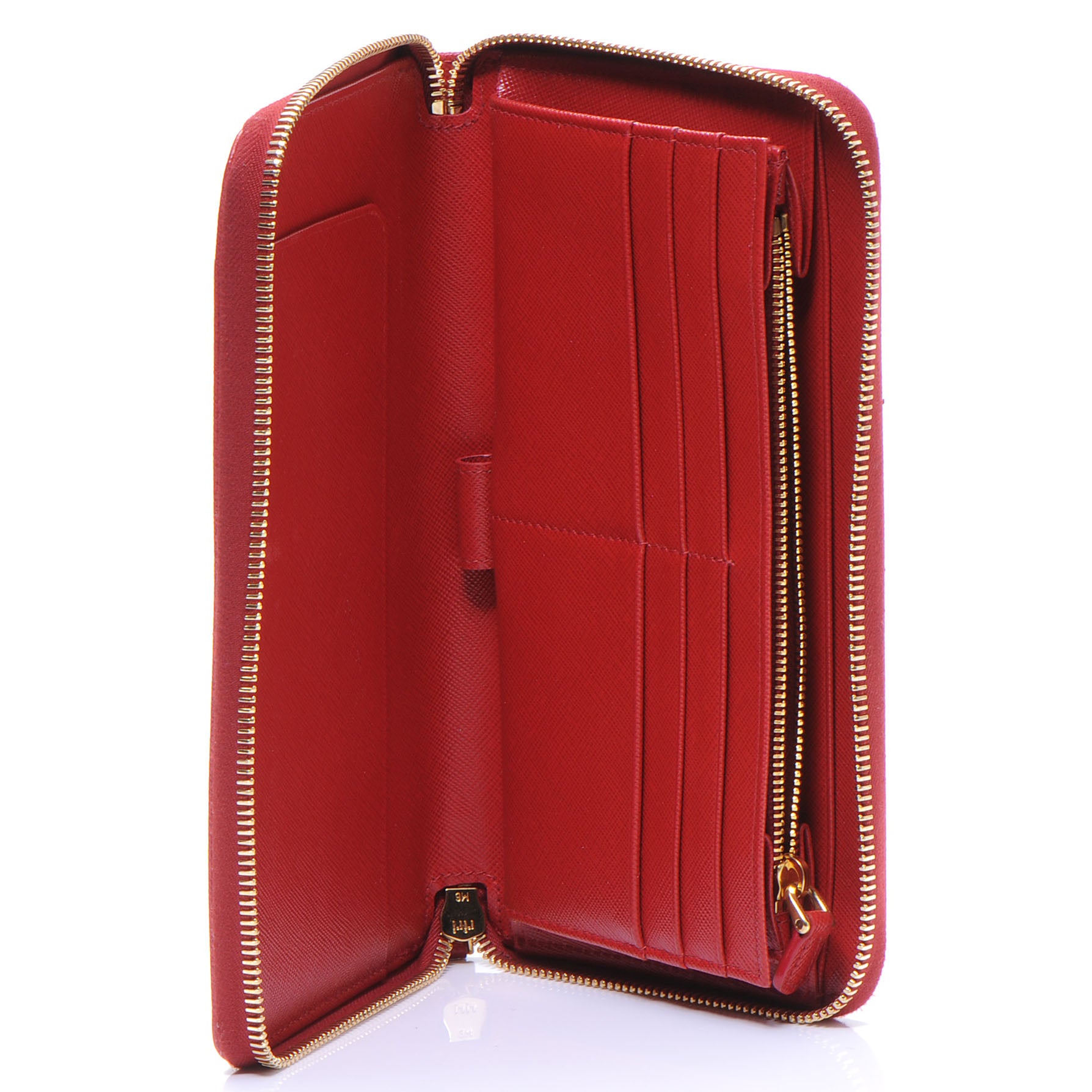 Prada Saffiano Continental Wallet Fuoco 7 of 9
