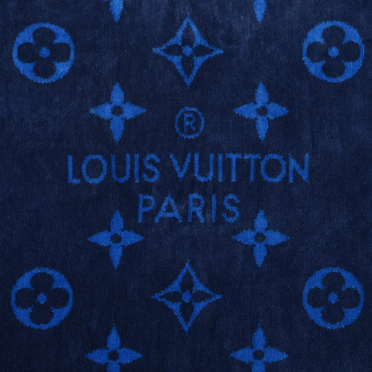 Cotton Monogram Beach Towel Blue