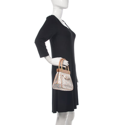 Louis Vuitton Silk Satin Monogram Multicolor Abelia White 2 of 9