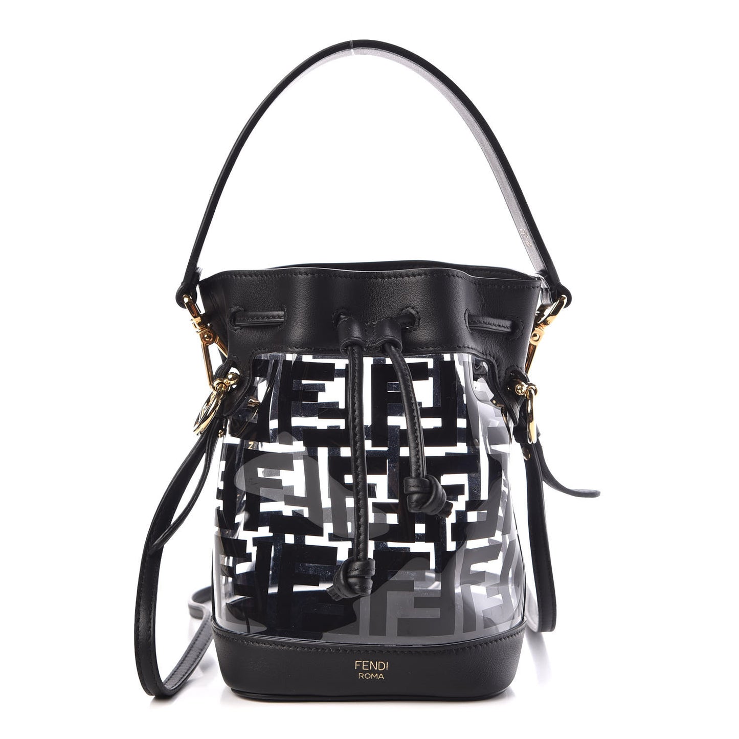 TPU FF Vitello Grace F is Fendi Mini Mon Tresor Bucket Bag Black