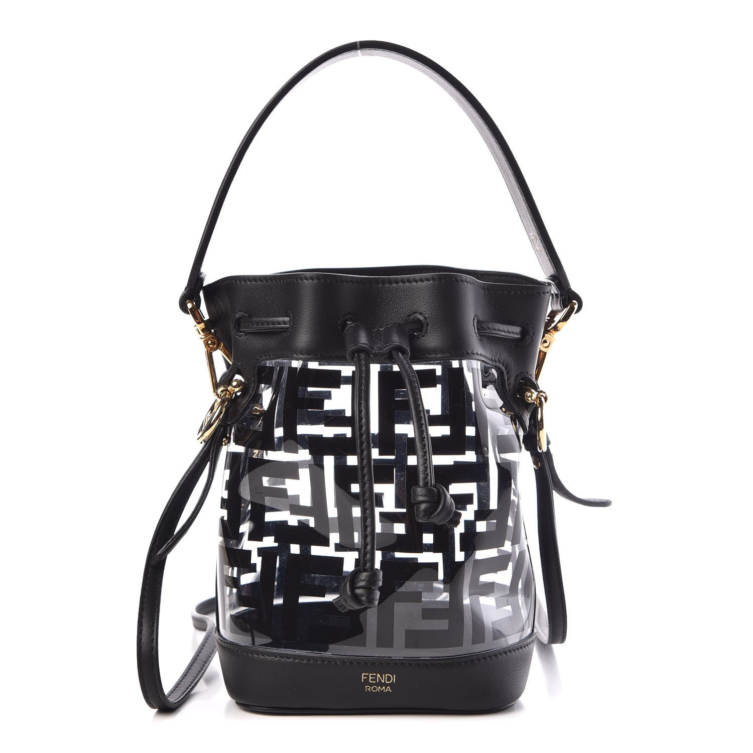 Fendi TPU FF Vitello Grace F is Fendi Mini Mon Tresor Bucket Bag Black 1 of 9