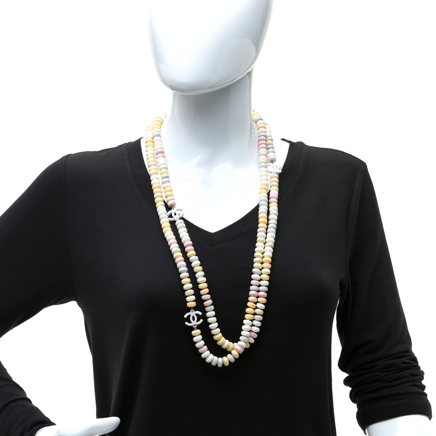 Candy CC Double Strand Necklace Multicolor