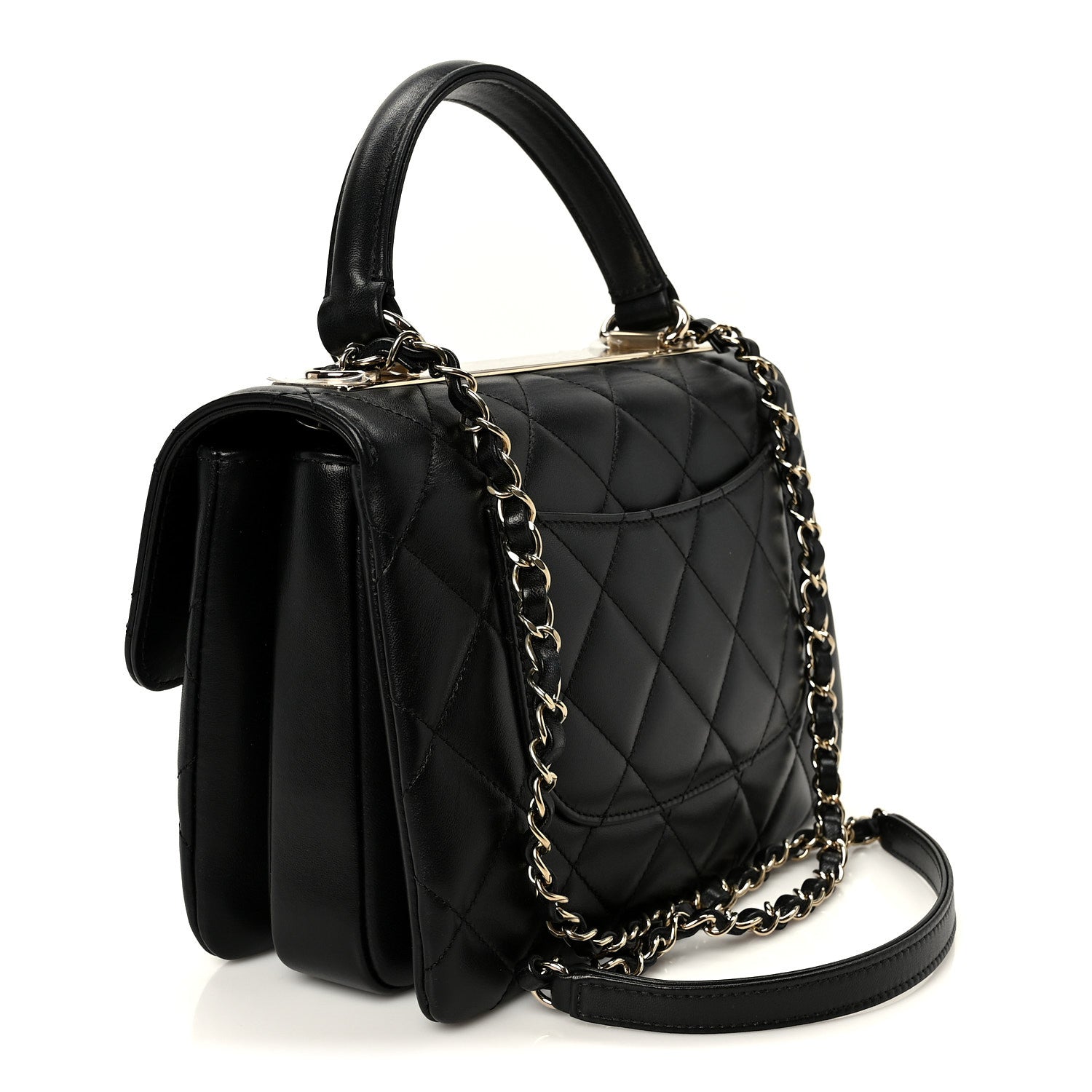 Chanel Lambskin Quilted Small Trendy CC Dual Handle Flap Bag Black 3 of 12