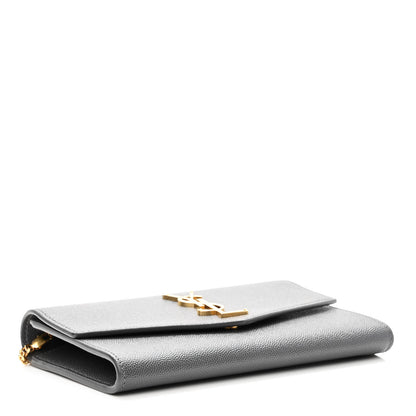 Saint Laurent Grain De Poudre Uptown Chain Wallet Storm 5 of 12