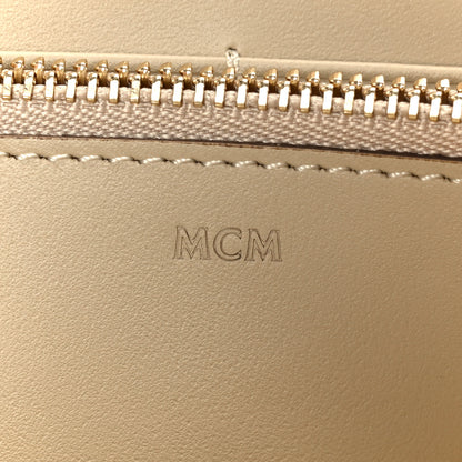 MCM Visetos Large Zip Around Large Wallet Beige 6 of 9