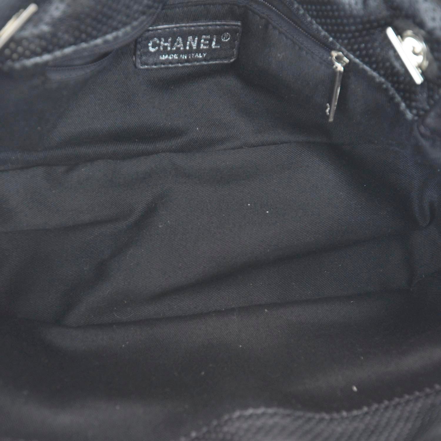 Chanel Calfskin Perforated 50's Tote Black 7 of 9