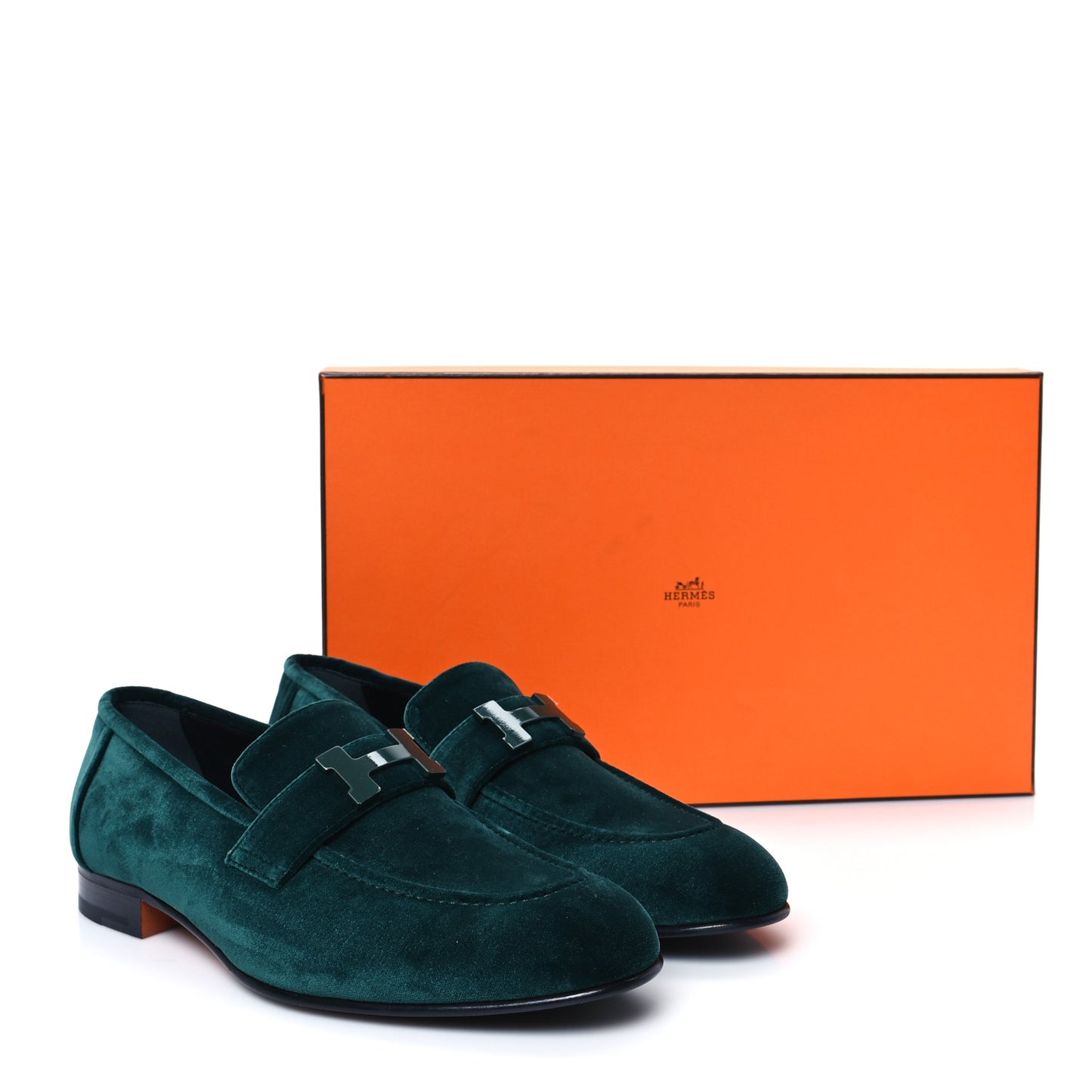 Velvet Mens Paris Loafers 41 Vert Fonce
