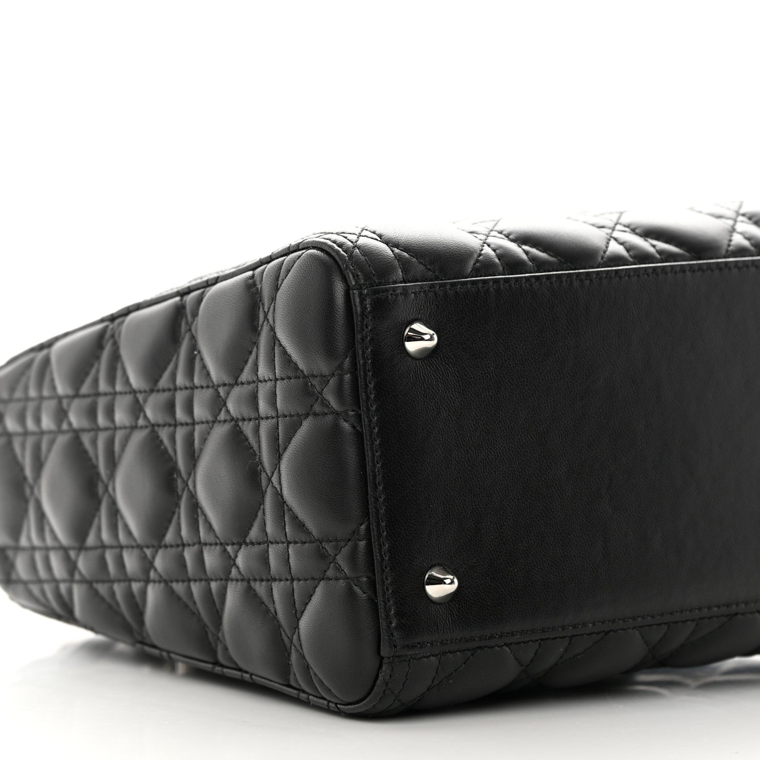 Christian Dior Lambskin Cannage Medium Lady Dior Black 9 of 14