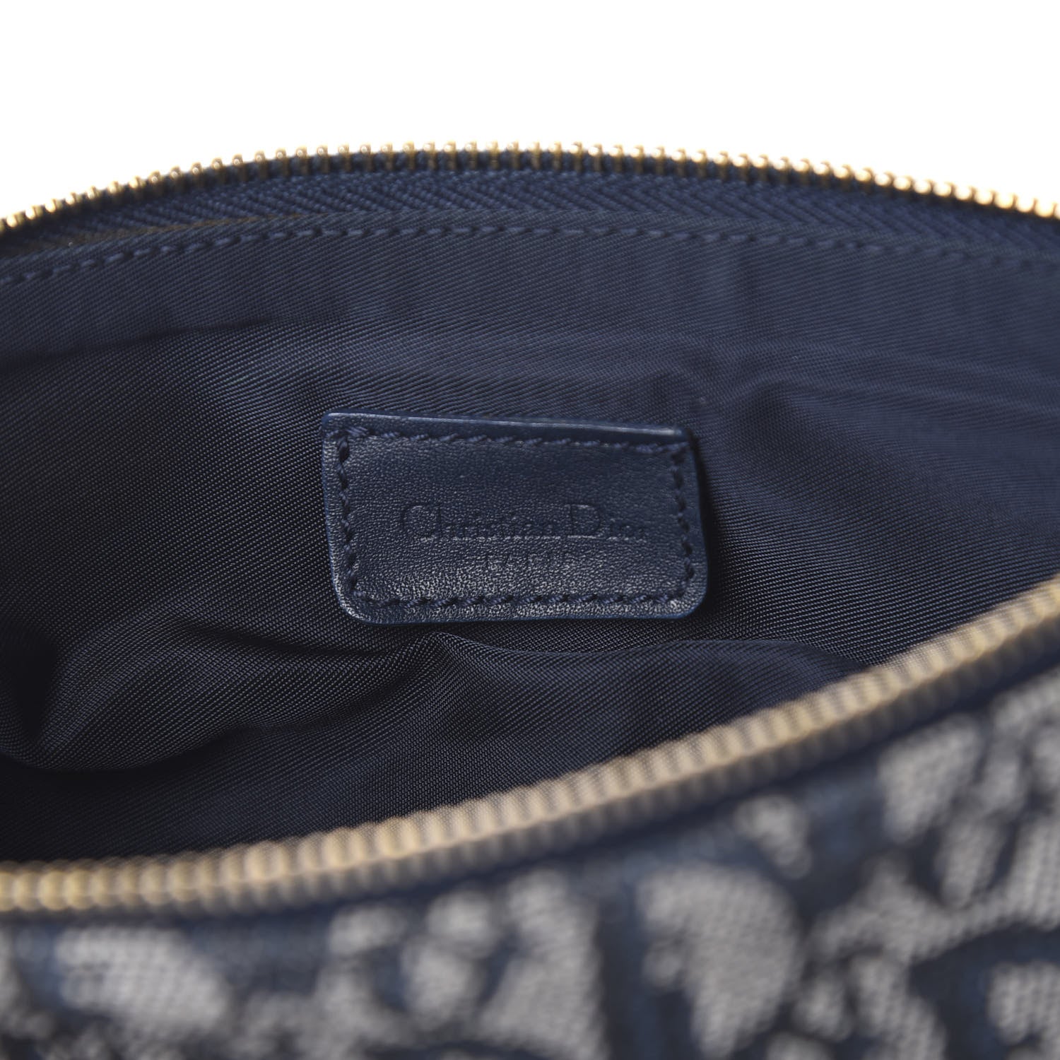 Christian Dior Monogram Mini Saddle Pochette Navy 5 of 9
