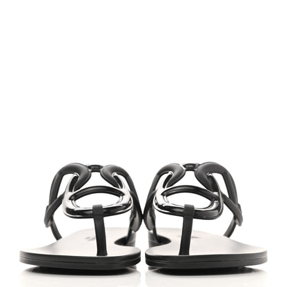 Hermes Rubber Womens Egerie Sandals 36 Black 2 of 9