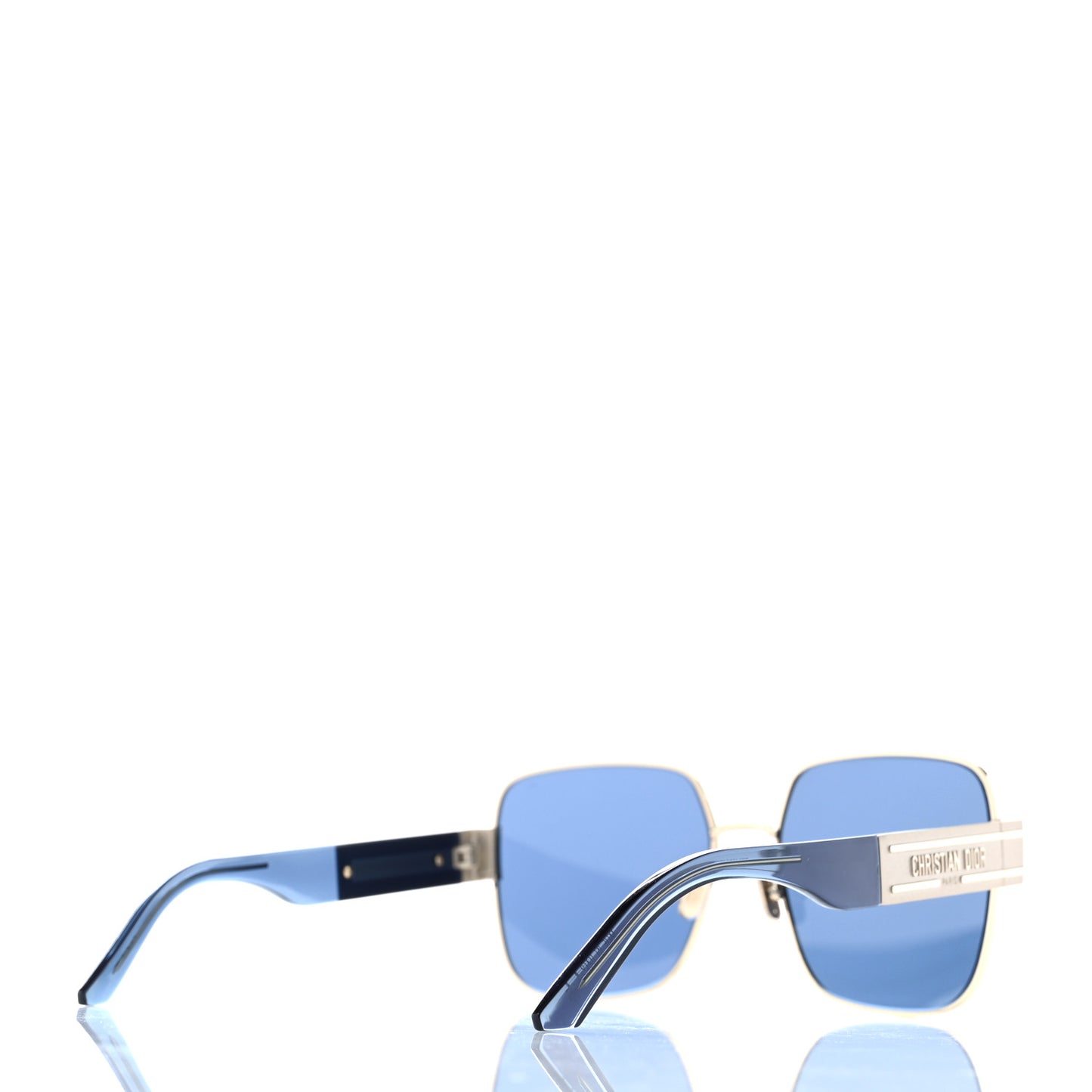 Diorsignature 60mm Square Sunglasses Shiny Gold Gradient Smoke