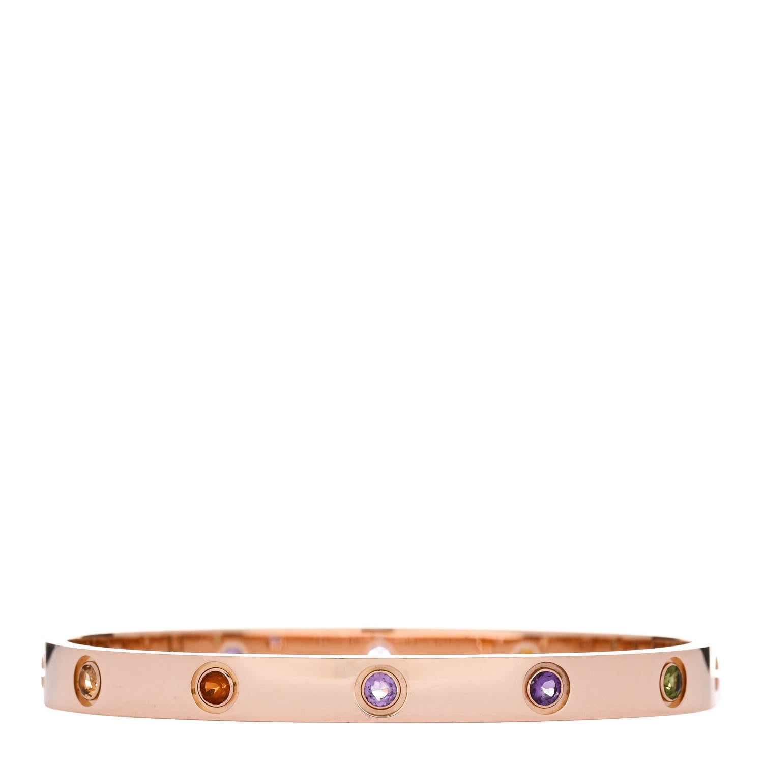 Cartier 18K Pink Gold Sapphire Garnet Amethyst LOVE Bracelet 17 2 of 9