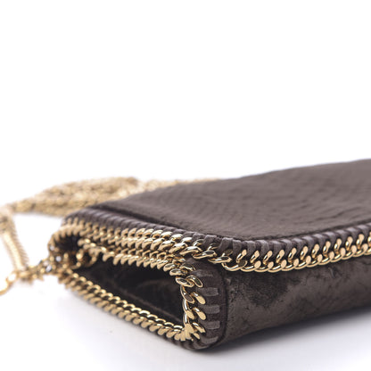 Stella McCartney Velvet Python Embossed Falabella Crossbody Bag Bronze 6 of 10