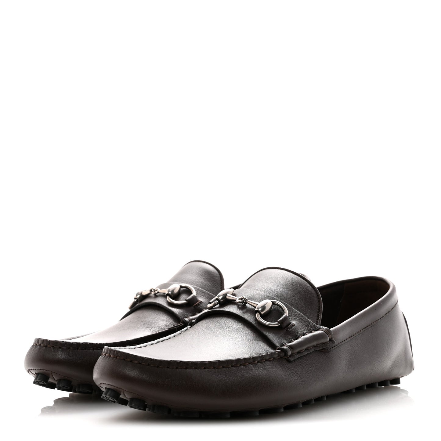 Calfskin Mens Horsebit Driver Loafers 8 Brown