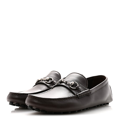 Gucci Calfskin Mens Horsebit Driver Loafers 8 Brown 4 of 10