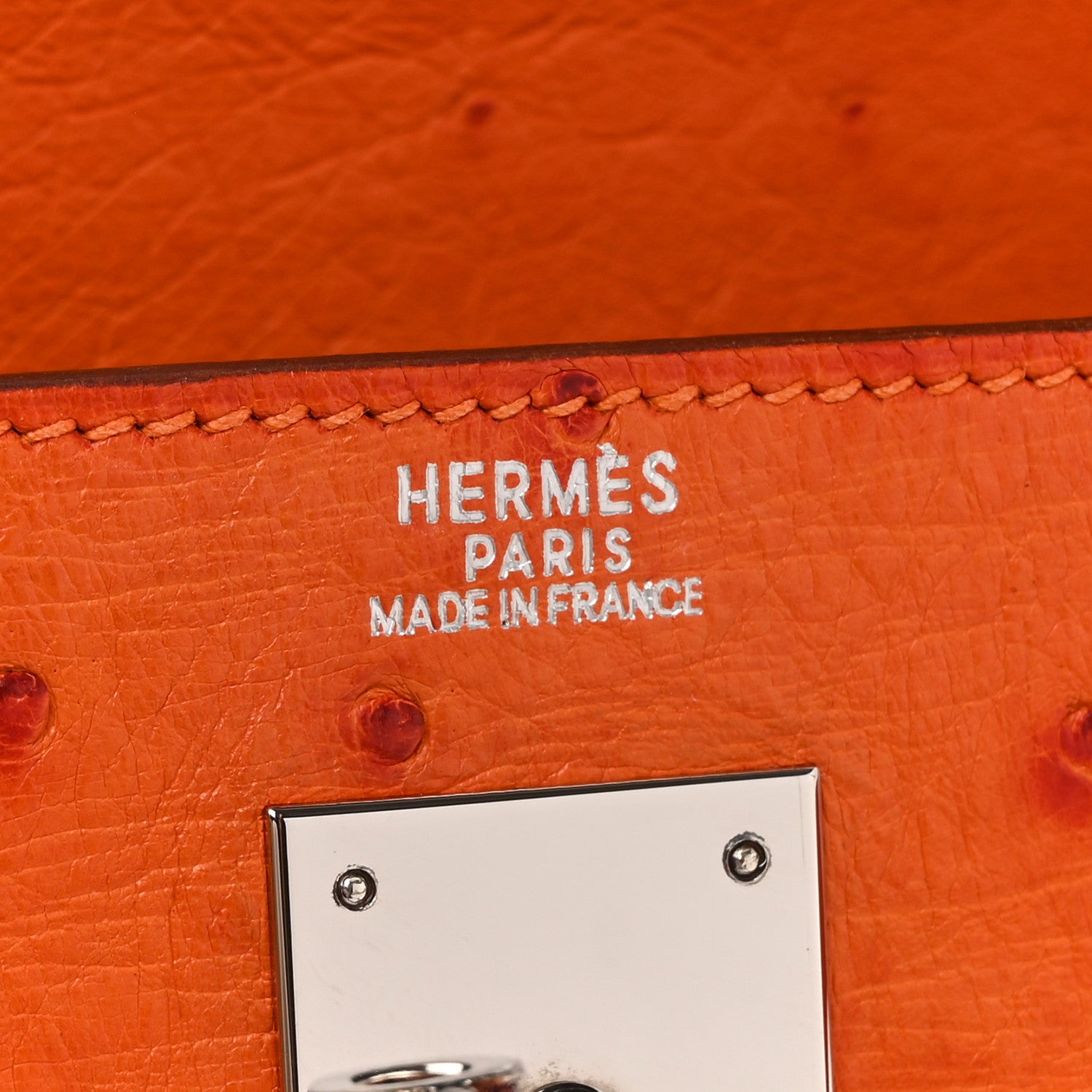 Hermes Ostrich Kelly Retourne 32 Orange 6 of 20