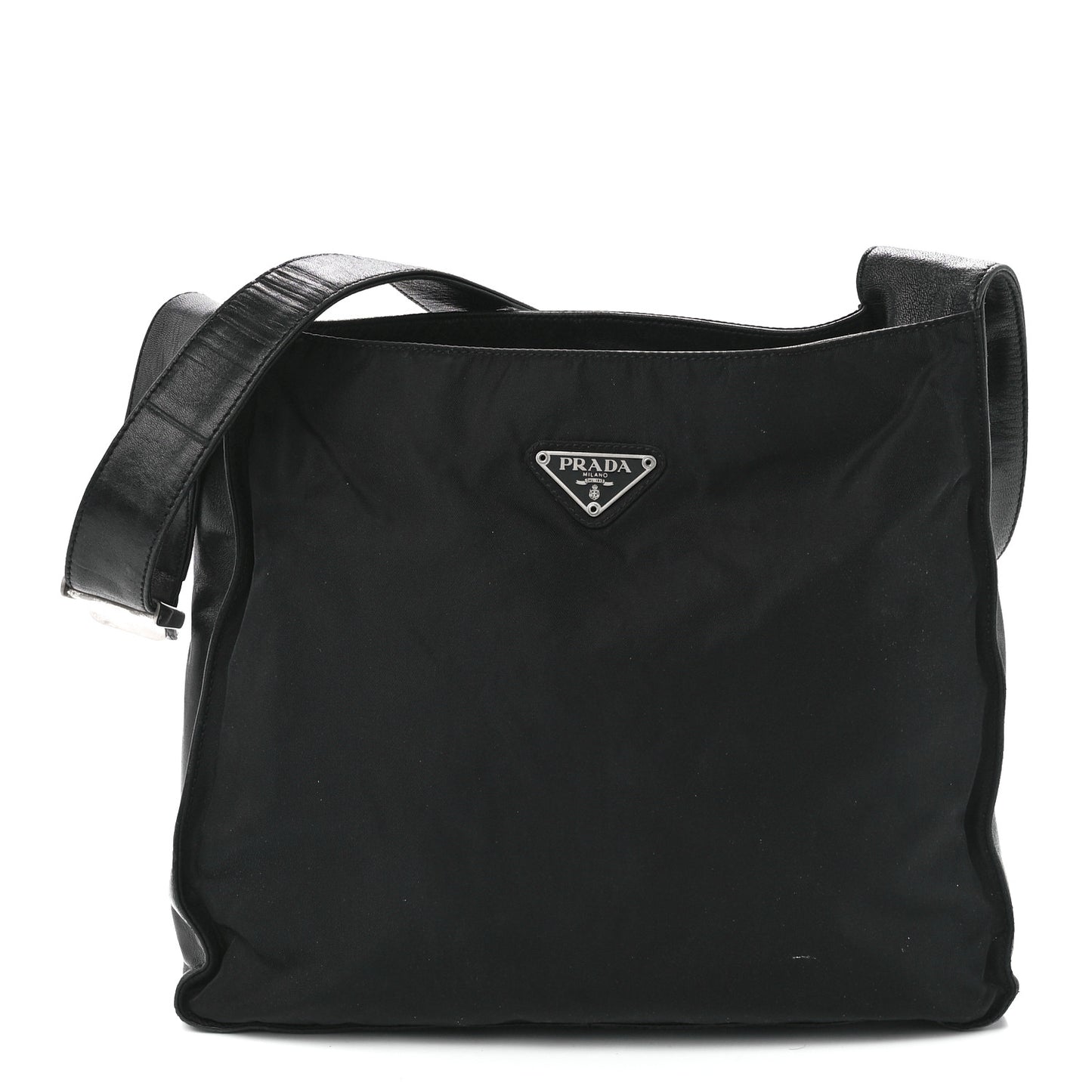 Nylon Calfskin Tote Black