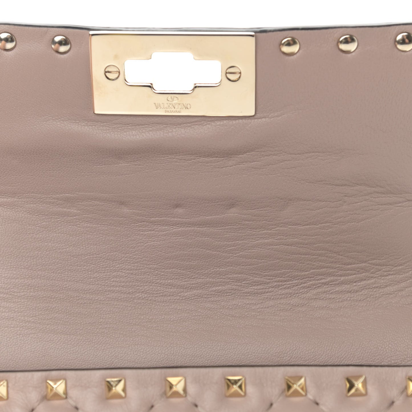 Lambskin Rockstud Spike Belt Bag Poudre