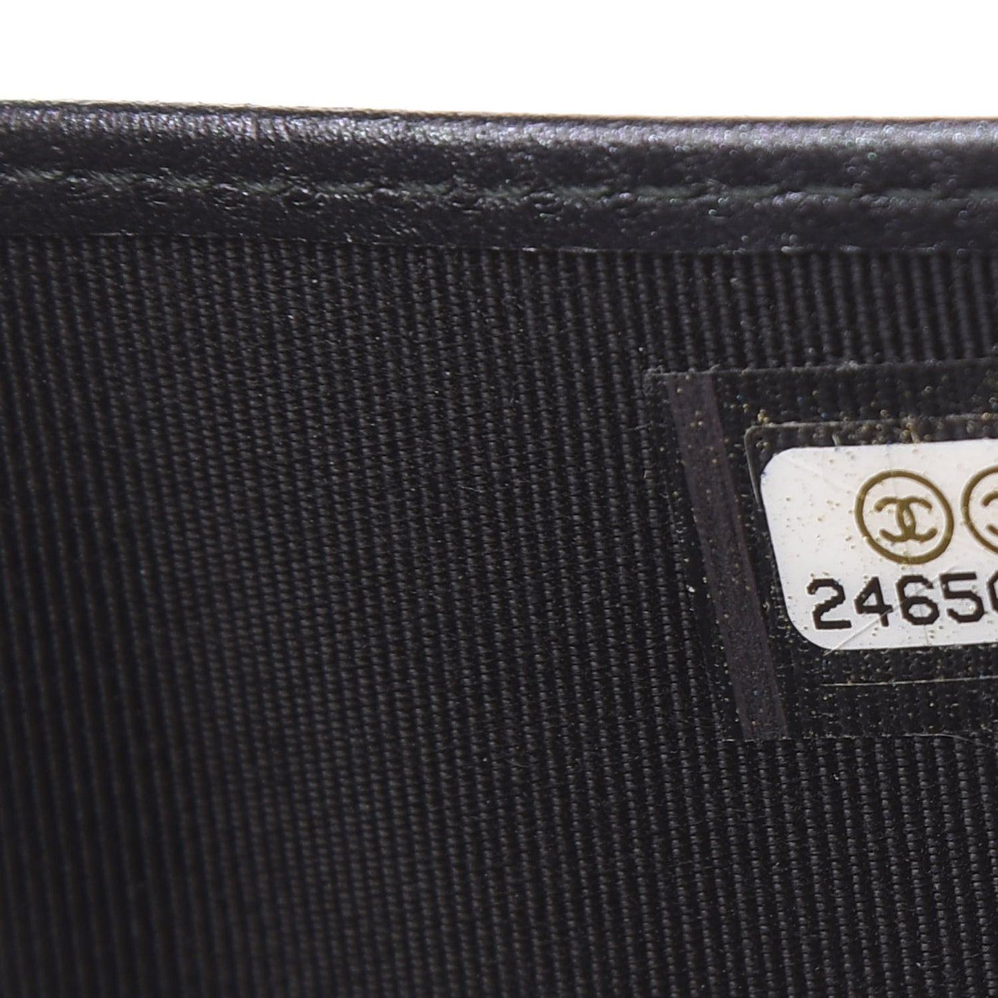 Iridescent Caviar Chevron Quilted Compact Flap Wallet Black
