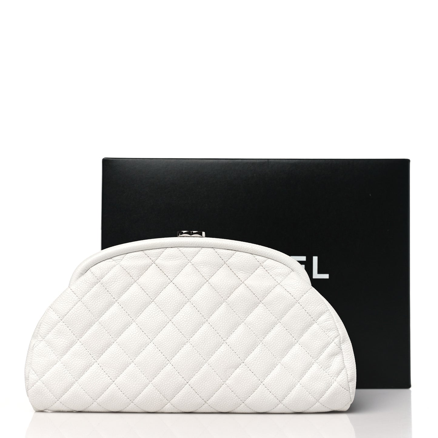 Caviar Quilted Timeless Clutch White