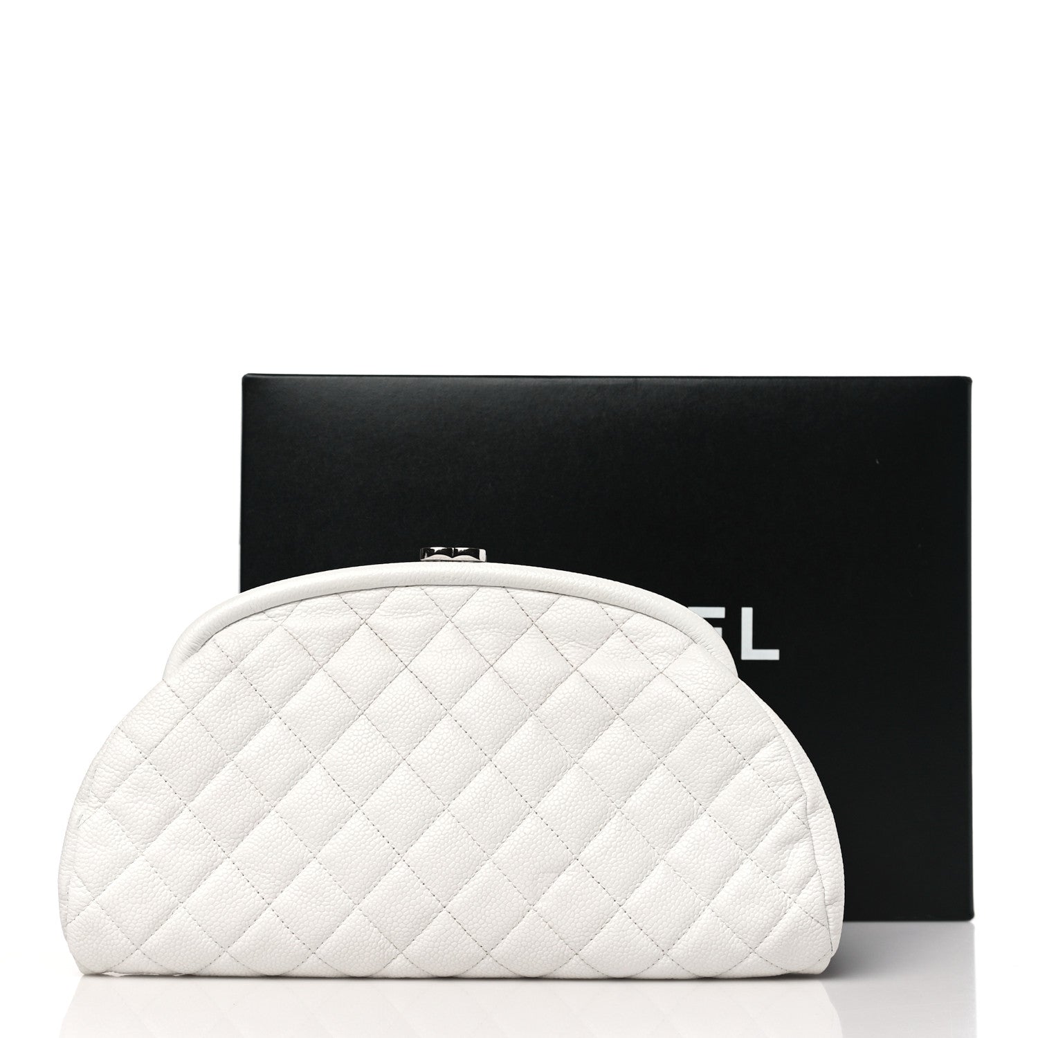 Chanel Caviar Quilted Timeless Clutch White 13 of 13