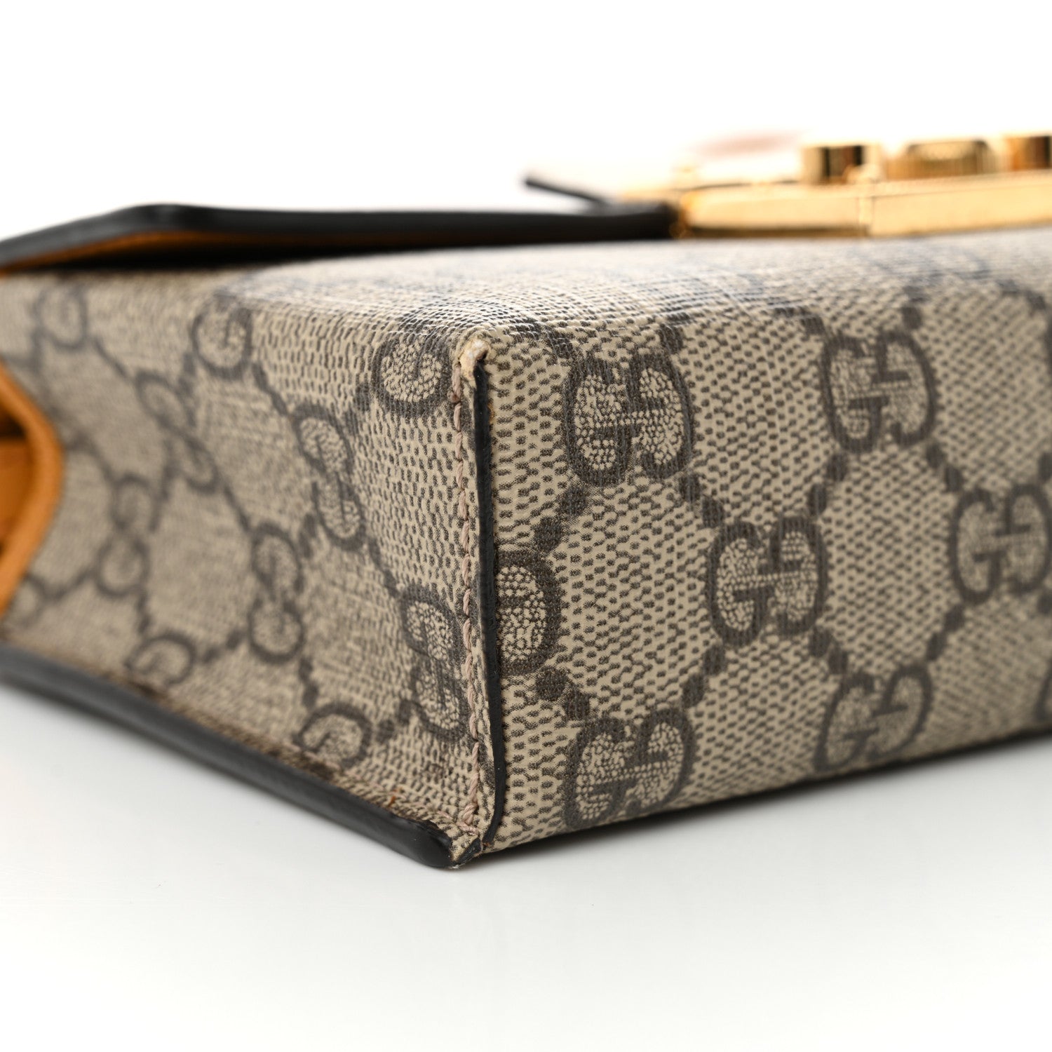Gucci GG Supreme Monogram New Sakai Calfskin Mini Padlock Top Handle Shoulder Bag Beige Ebony Mystic White Sun Oil 9 of 11