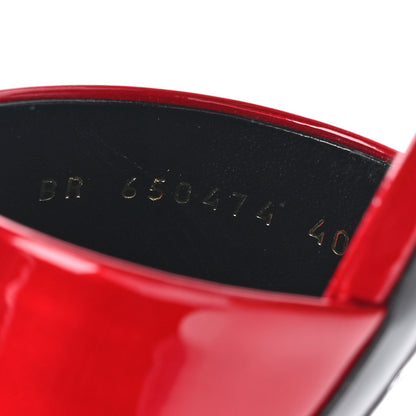 Saint Laurent Vernice Gloss La 16 95 Mule Sandals 40 Tibet Red 6 of 9