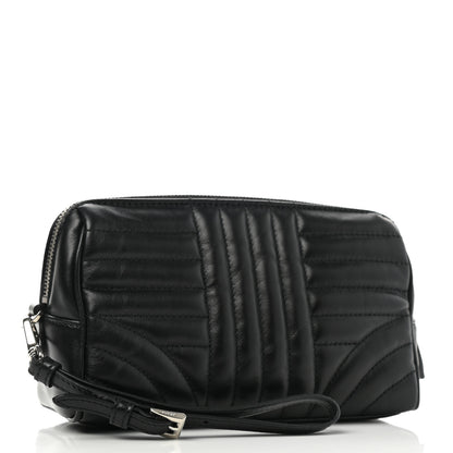 Prada Soft Calfskin Diagramme Wristlet Pouch Bag Black 3 of 7