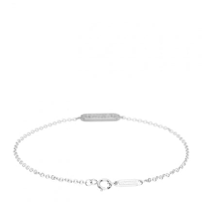Tiffany 18K White Gold Diamond Tag Chain Bracelet 2 of 4