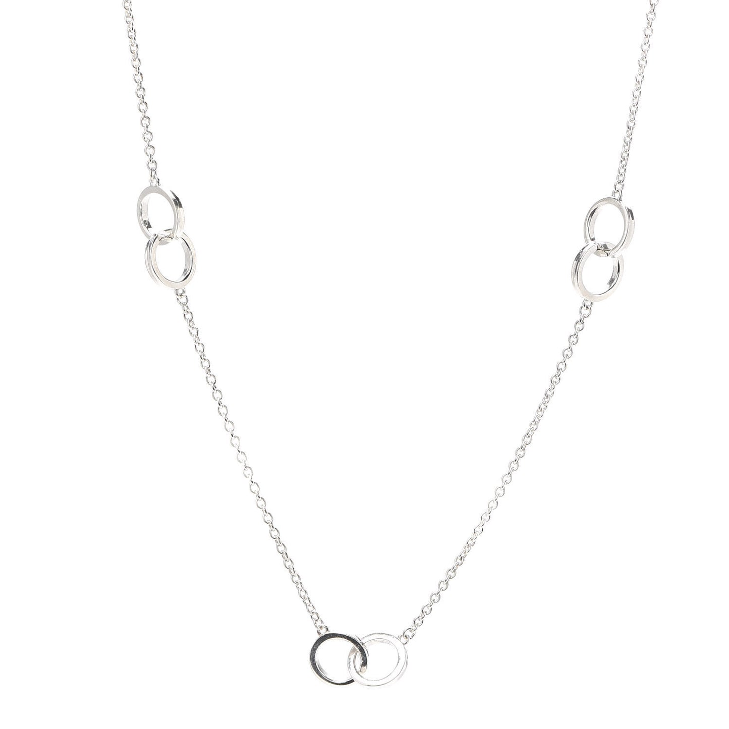 Sterling Silver 1837 Interlocking Circles Station Necklace