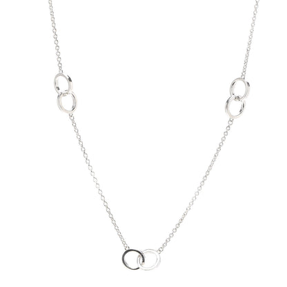 Tiffany Sterling Silver 1837 Interlocking Circles Station Necklace 1 of 5