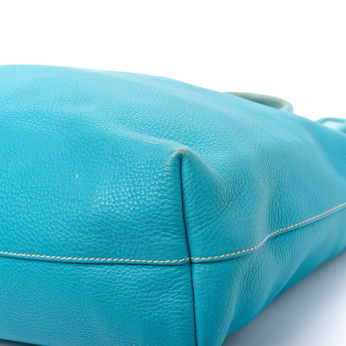 Vitello Daino Shopping Tote Turchese