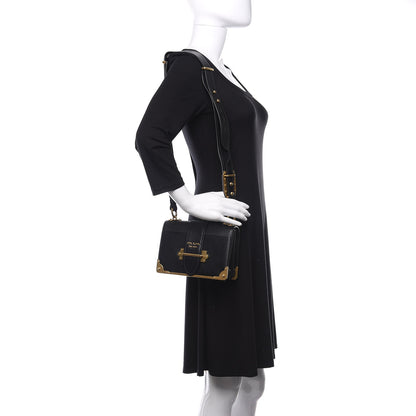 Prada City Calf Saffiano Cahier Bag Black 2 of 9
