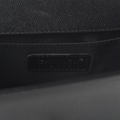 Chanel Caviar Chevron Quilted Small Boy Flap Black 8 of 11