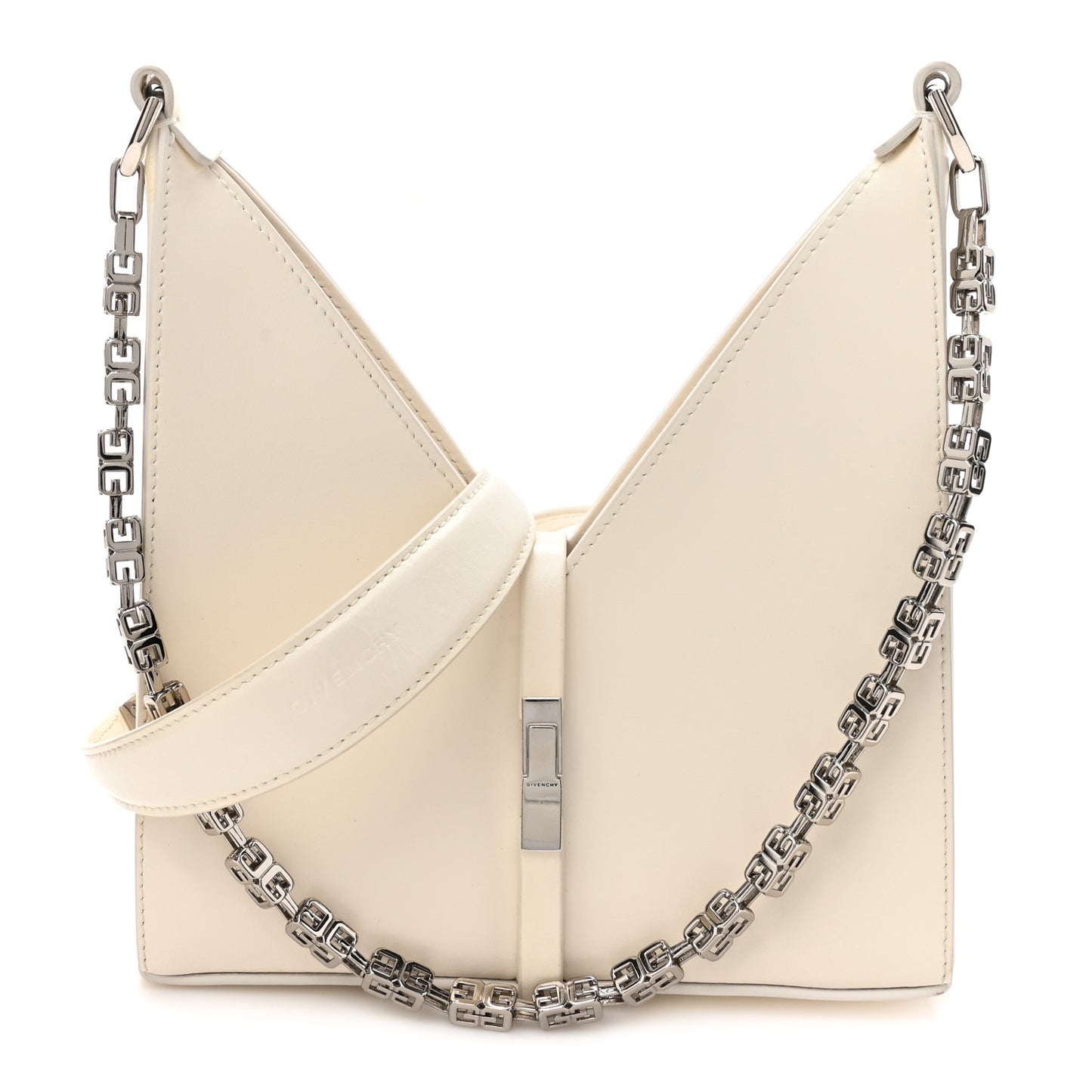 Box Calfskin Mini Cut Out Shoulder Bag Ivory