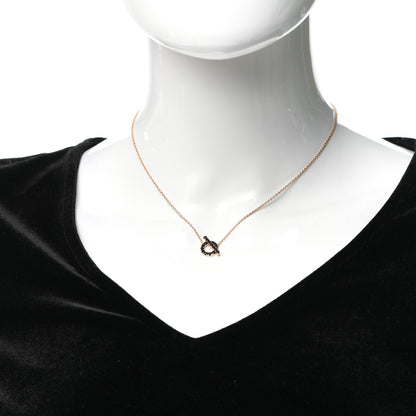 Hermes 18K Rose Gold Black Spinel Finesse Pendant Necklace 2 of 6